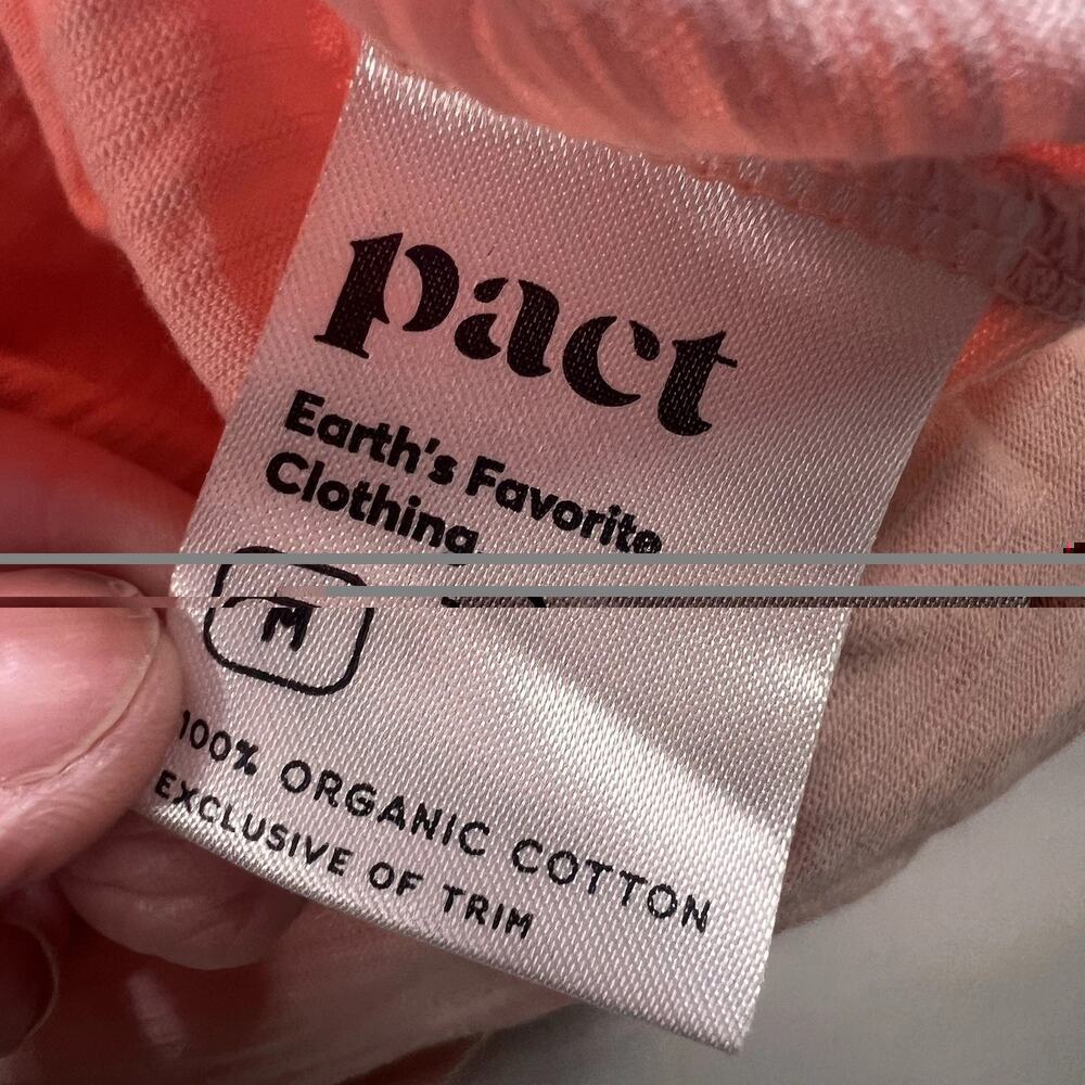 Pact Relaxed Slub Weekend Dress Size M Peach Tie Waist Organic Cotton Minimalist - Picture 10 of 10
